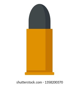Pistol bullet icon. Flat illustration of pistol bullet vector icon for web design