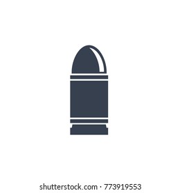 pistol bullet on white, vector