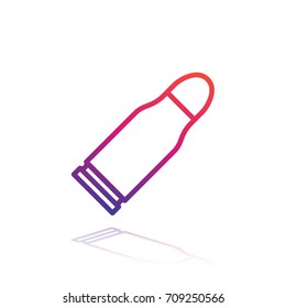 pistol bullet vector icon on white
