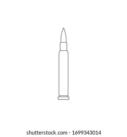 pistol bullet, vector on white background
