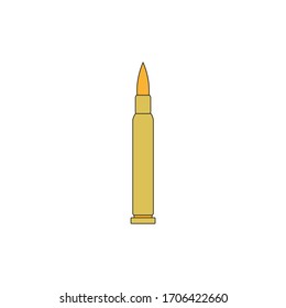 pistol bullet, vector on white background