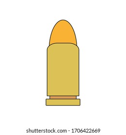 pistol bullet, vector on white background