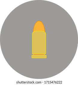 pistol bullet, vector on white background