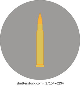 pistol bullet, vector on white background