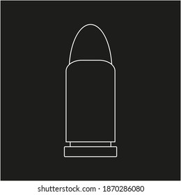 pistol bullet, vector on white background