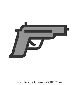 Pistol, bullets, crime
