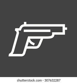 Pistol, bullets, crime icon vector image.Can also be used for law and order. Suitable for mobile apps, web apps and print media.