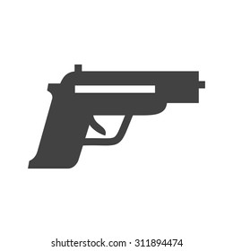 Pistol, bullets, crime icon vector image.Can also be used for law and order. Suitable for mobile apps, web apps and print media.