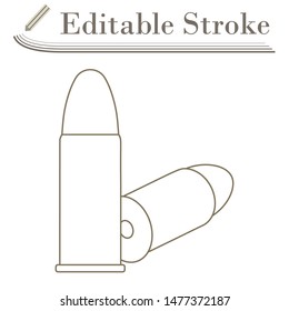 Icono de Balas de Pistol. Diseño sencillo de Stroke modificable. Ilustración vectorial.
