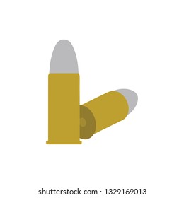 Pistol bullets icon. Flat color design. Vector illustration.