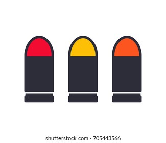 pistol bullets isolated on white