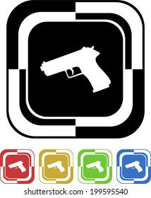 Pistol button mosaic square retro colors