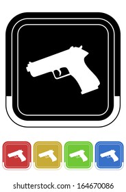 Pistol button retro colors square