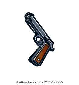Pistol Cartoon Style Vector Logo