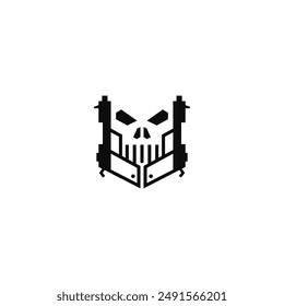 Combinación de pistola con diseño de logotipo de calavera.