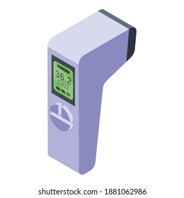 Pistol digital thermometer icon. Isometric of pistol digital thermometer vector icon for web design isolated on white background