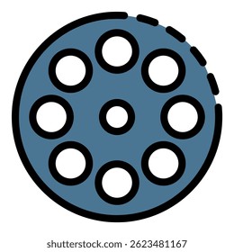 Pistol drum icon. Outline pistol drum vector icon color flat isolated