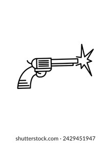 pistol fire icon, vector best line icon.