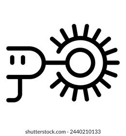 Pistol flashlight icon outline vector. Laser shooter. Beam pointer handgun