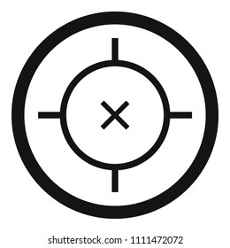 Pistol gun aim icon. Simple illustration of pistol gun aim vector icon for web design isolated on white background