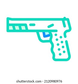 pistol gun color icon vector. pistol gun sign. isolated symbol illustration