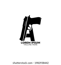Pistol or gun concept A logo letter.