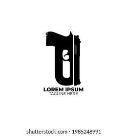 Pistol or gun concept O logo letter.