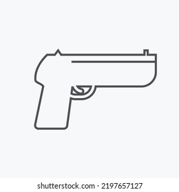 pistol gun design vector icon flat modern isolated illustration