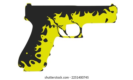 pistol or gun, epic handgun, vector illustration