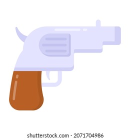 Eine Pistolenkarte mit flachem bearbeitbarem Symbol