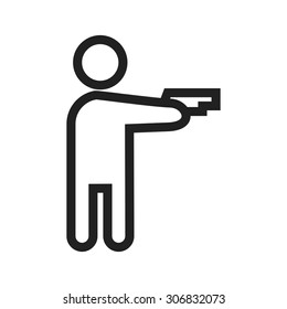 Pistol, gun, hand icon vector image. Can also be used for activities. Suitable for use on web apps, mobile apps and print media.