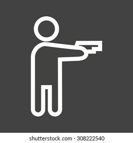 Pistol, gun, hand icon vector image. Can also be used for activities. Suitable for use on web apps, mobile apps and print media.