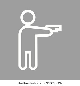 Pistol, gun, hand icon vector image. Can also be used for activities. Suitable for use on web apps, mobile apps and print media.