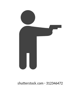 Pistol, gun, hand icon vector image. Can also be used for activities. Suitable for use on web apps, mobile apps and print media.