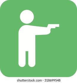 Pistol, gun, hand icon vector image. Can also be used for activities. Suitable for use on web apps, mobile apps and print media.