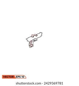 Diseño de icono de pistola gráfico vectorial de plantilla, signo y símbolo, estilo de línea 