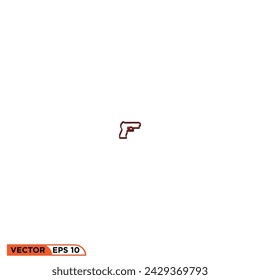 Diseño de icono de pistola gráfico vectorial de plantilla, signo y símbolo, estilo de línea 
