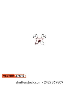 Pistolenkanone Design Vektor-Grafik der Vorlage, Zeichen und Symbol, Linienstil 