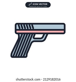 plantilla de símbolo de icono de pistola para colección de diseño gráfico y web ilustración vectorial