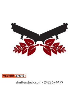 Icono de pistola gráfico vectorial de plantilla, signo y símbolo logo