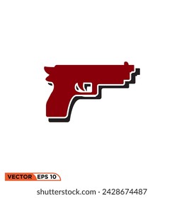 Icono de pistola gráfico vectorial de plantilla, signo y símbolo logo