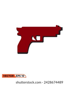 Icono de pistola gráfico vectorial de plantilla, signo y símbolo logo