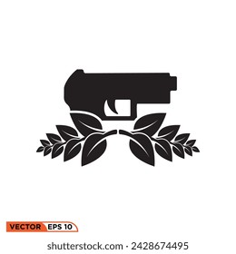Icono de pistola gráfico vectorial de plantilla, signo y símbolo logo