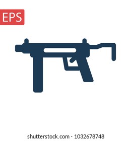 Pistol Gun Icon Vector Illustration on the white background.