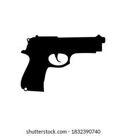 Pistol Gun Icon. Vector Illustration on white background.
