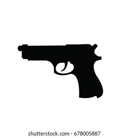 Pistol Gun Icon Vector Illustration on the white background.