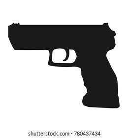 Pistol Gun Icon Vector Illustration on the white background.
