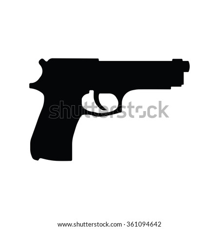 Pistol Gun Icon Vector Illustration on the white background.