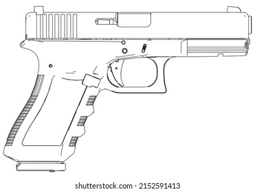 Pistol Gun Icon Vector Outline Illustration Stock Vector (Royalty Free ...