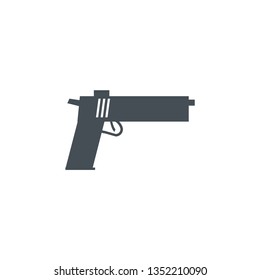 Pistol gun icon. Weapon store sign
